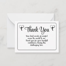 ハートシンプルクロスサンキューメッセージ悔やみや弔慰 ノートカード