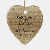 ハートシンプルゴールデン50周年記念，氏名， セラミックオーナメント (右)