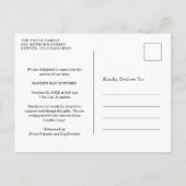 ハートシンプルサンキューフォトキュート誕生 案内ポストカード (裏面)