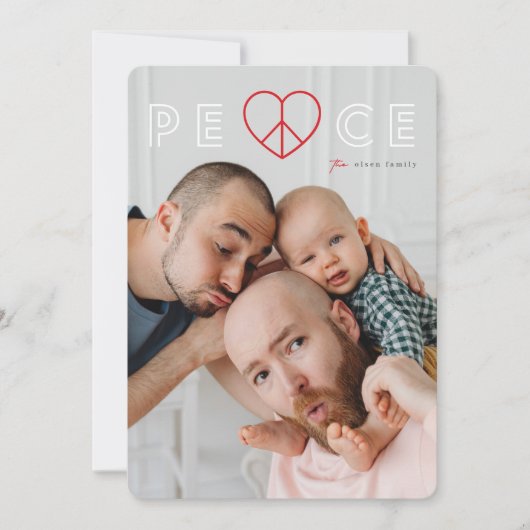 ハートシンプルタイポグラフィミニマル写真 シーズンカード (正面)