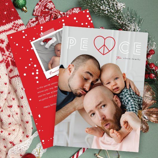 ハートシンプルタイポグラフィミニマル写真 シーズンカード