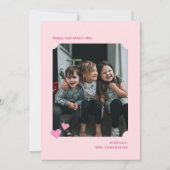 ハートシンプルチケットフレームバレンタインのフォトカード 招待状 (正面)