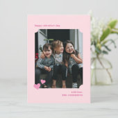 ハートシンプルチケットフレームバレンタインのフォトカード 招待状 (スタンド正面)