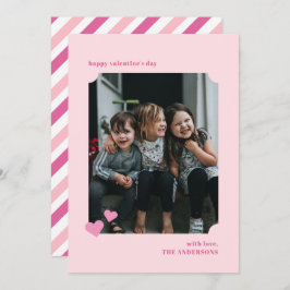 ハートシンプルチケットフレームバレンタインのフォトカード 招待状