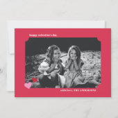 ハートシンプルチケットフレームバレンタインのフォトカード 招待状 (正面)