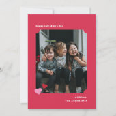 ハートシンプルチケットフレームバレンタインのフォトカード 招待状 (正面)