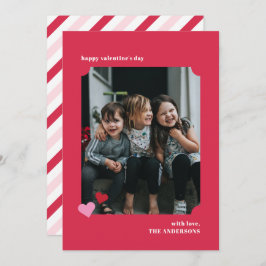 ハートシンプルチケットフレームバレンタインのフォトカード 招待状