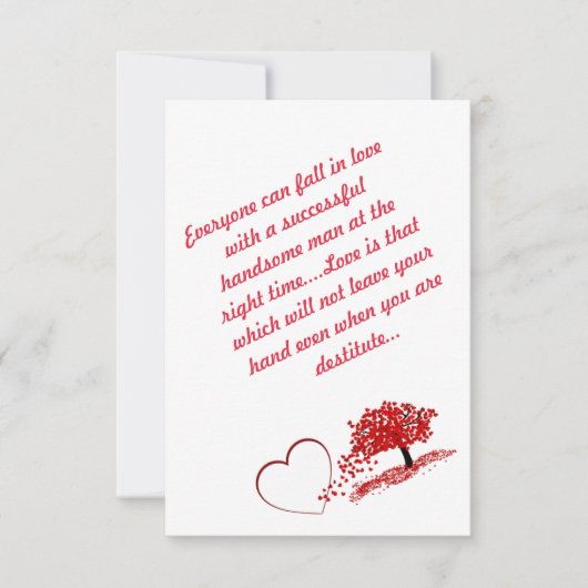 ハートシンプルデザイン付きミニマルスクリプト サンキューカード (正面)