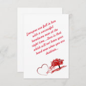 ハートシンプルデザイン付きミニマルスクリプト サンキューカード (正面/裏面)