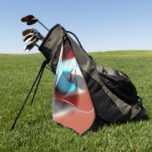 ハートシンプルデザイン、曲線の結晶性音調混合 ゴルフタオル (グリーン)