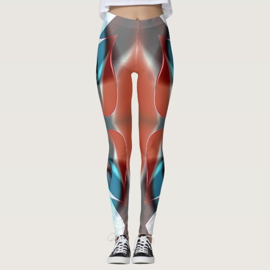 ハートシンプルデザイン、曲線の結晶性音調混合 レギンス (正面)