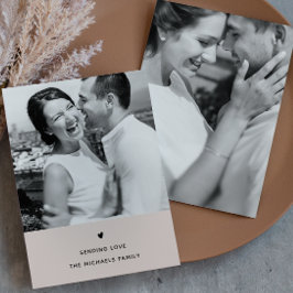 ハートシンプルナチュラルトープのバレンタインデーシング シーズンカード