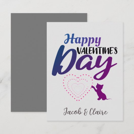 ハートシンプルハッピーバレンタインデー (正面/裏面)