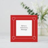 ハートシンプルバレンタインデー赤にメッセージを追加 シーズンカード (スタンド正面)