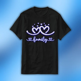 ハートシンプルファミリーの青 |男性価値 Tシャツ