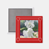 ハートシンプルフレーム追加フォトバレンタインデー マグネット (正面/裏面)