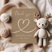 ハートシンプルベイビーシャワーミニマル男女兼用リスト サンキューカード