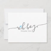 ハートシンプルボーイベビーシャワーありがとう サンキューカード (正面)