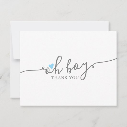 ハートシンプルボーイベビーシャワーありがとう サンキューカード (正面)