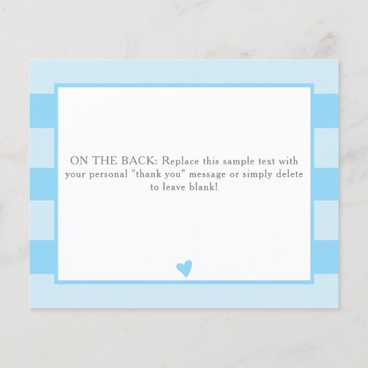 ハートシンプルボーイベビーシャワー予算ありがとう (裏面)