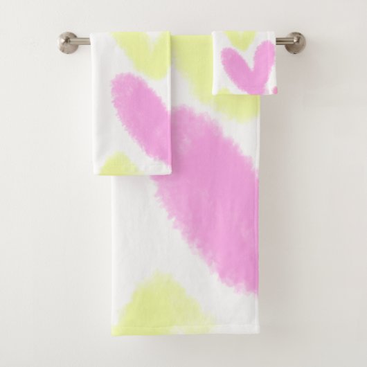 ハートシンプルミニマル文字スタイル結婚のMr & Mrs C バスタオルセット (インサイチュ)