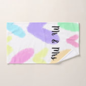 ハートシンプルミニマル文字スタイル結婚のMr & Mrs C バスタオルセット (ハンドタオル)