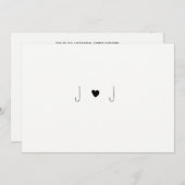 ハートシンプルモノグラムのリハーサルのディナー招待状 招待状 (正面/裏面)