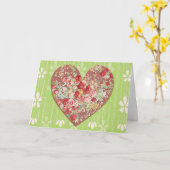 ハートシンプルラブカード カード (黄色い花)