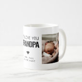 ハートシンプルラブユーおじいちゃん2写真父の日 コーヒーマグカップ (正面右)