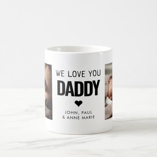 ハートシンプルラブユーパパ2フォトファーザーの日 コーヒーマグカップ (中央)