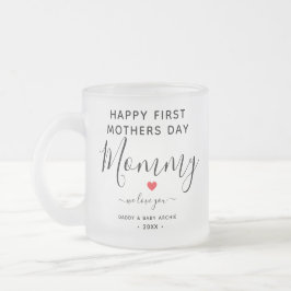 ハートシンプル付きシック&フォトコラージュマグ フロストグラスマグカップ