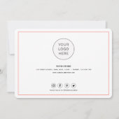 ハートシンプル付きスクリプト – ビジネスサンキューカード サンキューカード (裏面)