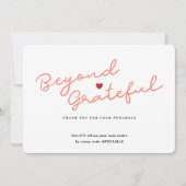 ハートシンプル付きスクリプト – ビジネスサンキューカード サンキューカード (正面)