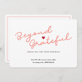 ハートシンプル付きスクリプト – ビジネスサンキューカード サンキューカード