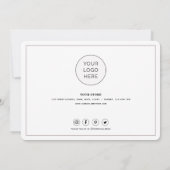 ハートシンプル付きスクリプト – ビジネスサンキューカード サンキューカード (裏面)