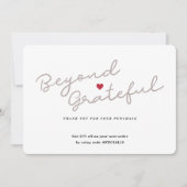 ハートシンプル付きスクリプト – ビジネスサンキューカード サンキューカード (正面)