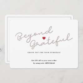 ハートシンプル付きスクリプト – ビジネスサンキューカード サンキューカード