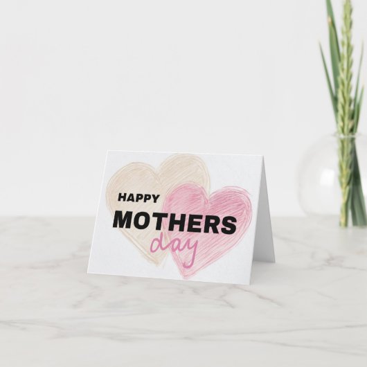ハートシンプル付きマザーズのデイカード カード (正面)