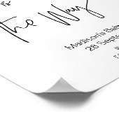 ハートシンプル付き赤ちゃん女の子の赤ちゃんシャワーサイン ポスター (角)