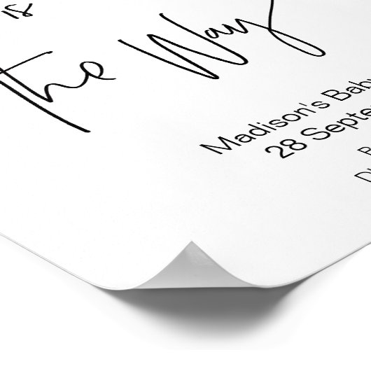 ハートシンプル付き赤ちゃん女の子の赤ちゃんシャワーサイン ポスター (角)