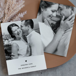 ハートシンプル白黒バレンタイン挨拶 シーズンカード