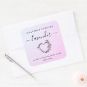 ハートシンプル自家製キャンドルシールのラベル スクエアシール (封筒)