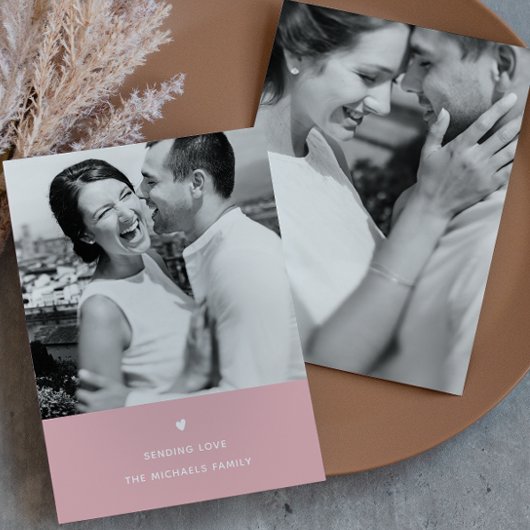 ハートシンプル赤面バレンタインデー シーズンカード