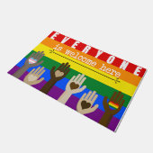 ハートシンボルや象徴デコードアマットラブリーウェルカム  ドアマット (アングル)