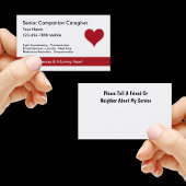 ハートシンボル介護者の名刺 名刺