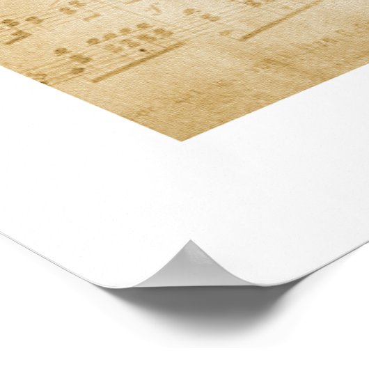 ハートシートミュージック上のヴィンテージの形のミュージックノート ポスター (角)