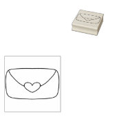 ハートシール付き封筒 ラバースタンプ (押印)
