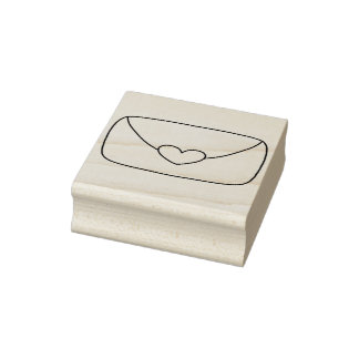 ハートシール付き封筒 ラバースタンプ