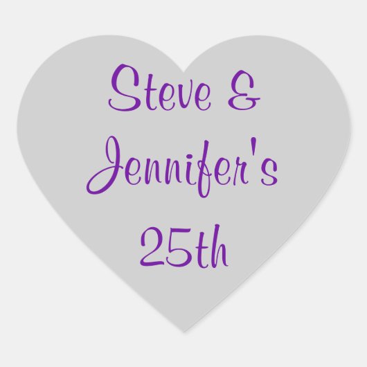 ハートシール25結婚th's Silver Anniversary 25 ハートシール (正面)