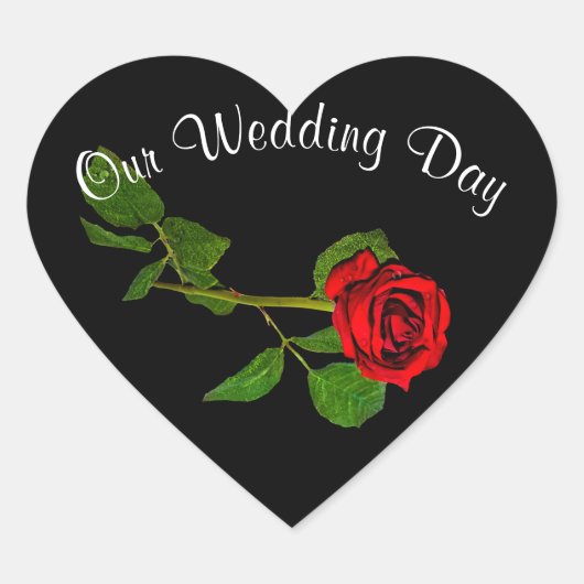 ハートシール、シール封筒、レッドローズコレクション ハートシール (正面)